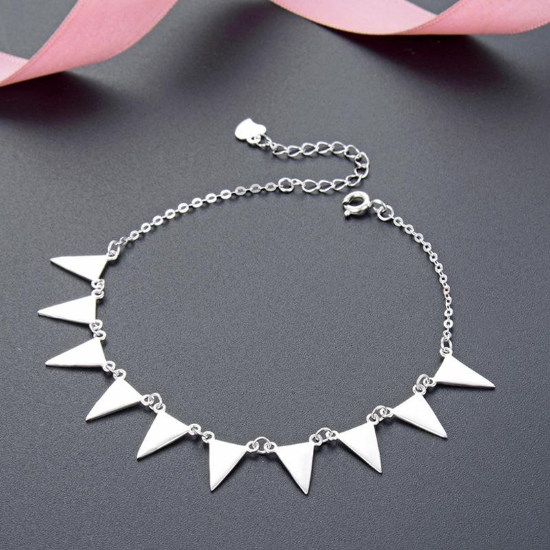 Lindon Kvinner Zirkon 925 Sterling Sølv Smykker Geometrisk Perlekjede Link Armbånd Mote Fin bryllupsgave til kjæresten