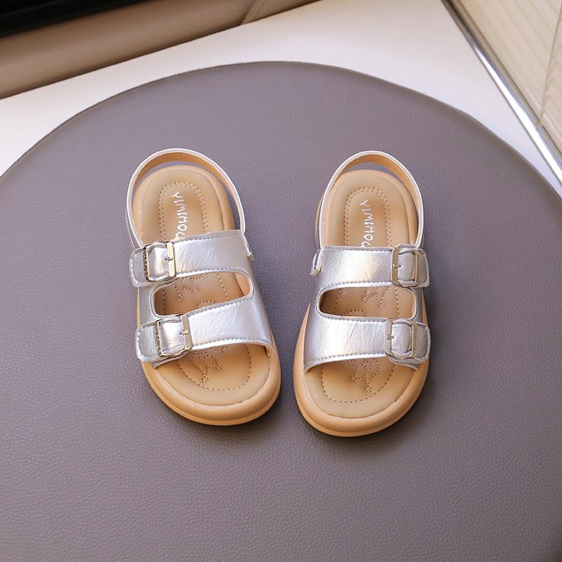 Kids Sandals Non-slip Open Toes Girls Beach Shoes Soild Color Classic 2025 Summer New Children Casual Shoes for Boys Soft Sole