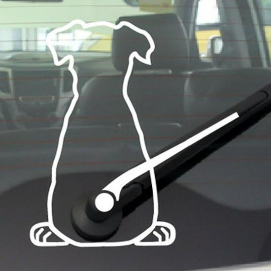 Autocolant Ștergător Lunetă Câine Desen Animat - Decor Auto Drăguț și Amuzant