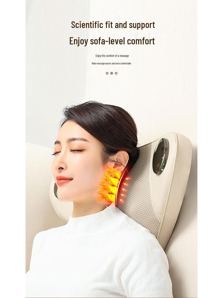 Multifunctional Lumbar, Neck, and Shoulder Kneading Massager Pillow for Full Body