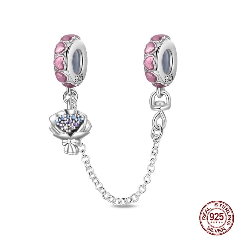 Copper Heart Shaped Keylock Cross Pattern Fantasy Cat Claw Safety Chains Fit Qikaola Original Bracelets Diy Jewelry