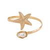 Ocean Resort Flower Starfish Faux Pearl Arm Cuff, Adjustable Upper Arm Bracelet