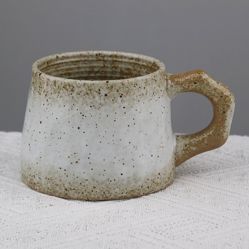 Retro Ceramic Cup and Saucer Set - Niche Design Creative Coffee Mug