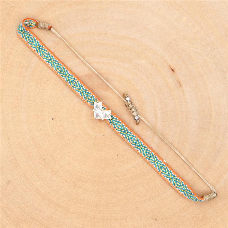 Retro Pattern Bohemian Spanish Court Hand-Woven Bracelet with Micro-Inlay