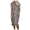 Women's Leopard Print Mini Dress, Elegant Casual Harajuku Street Style O-Neck Short Sleeve Dress