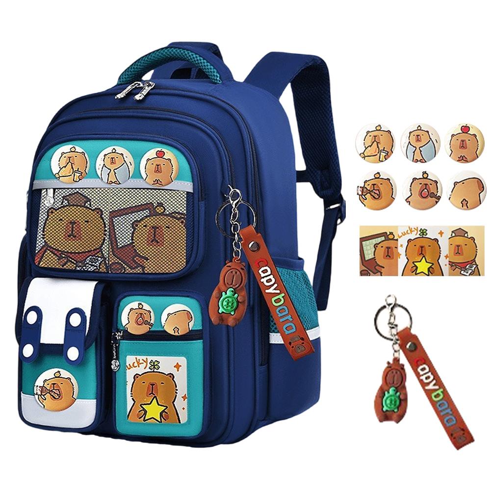 Zaino Scolastico Kawaii Capibara con Tracolla Regolabile Adorabile Daypack Resistente all'Usura Tessuto Oxford Zaino per Viaggio Vacanza