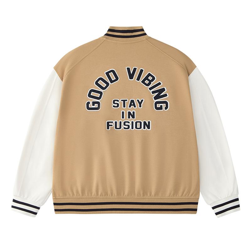 Fila Fusion Baseball Jackets Unisex Maple Leaf Brown Baseball Collar Moderate T11U432701FDK