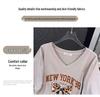 Plus Size V-Neck Slimming Short-Sleeve Mid-Length Women's T-Shirt (200/300/350 Jin)