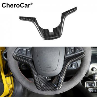 Carbon Fiber Car Steering Wheel Decor Cover Trim Shell For 2012-15 Chevy Camaro