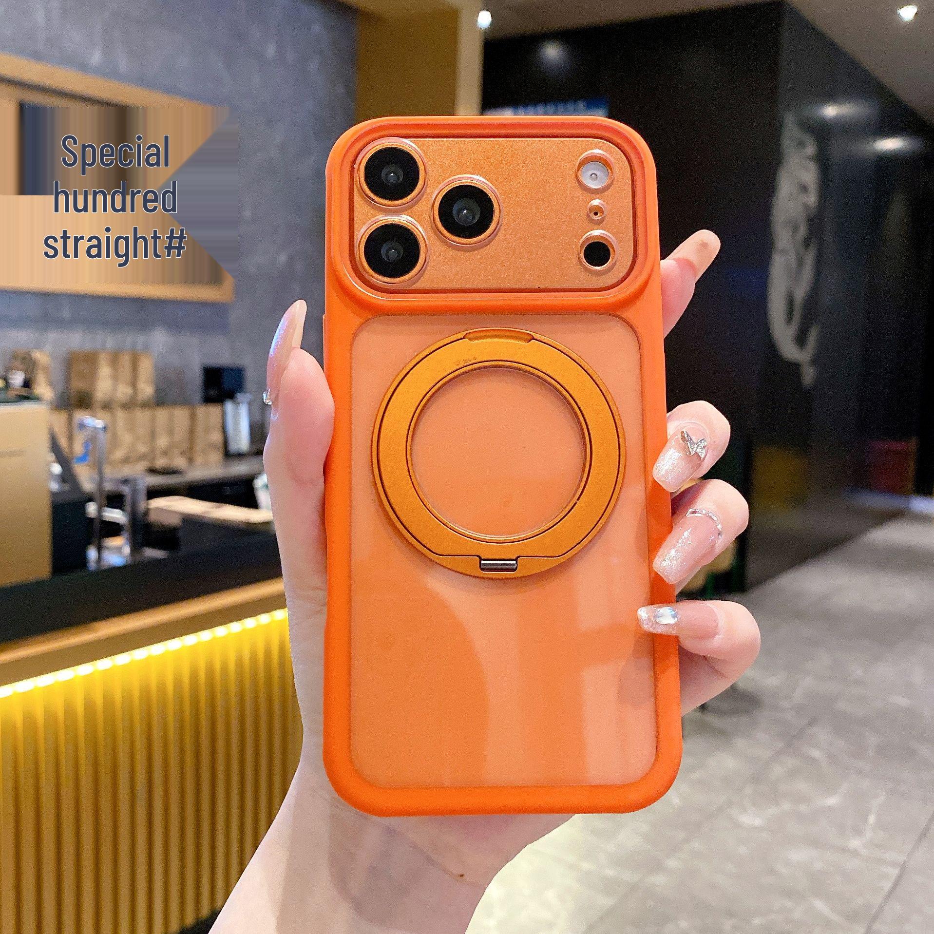 

Magnetic Rotating Stand Case for iPhone 17 Pro Max/16/15 with Precision Holes and Full Coverage Protection iPhone16 ProMax оранжевый