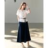 TERRE BLEUE Women's Summer Breathable Shirt & Skirt-Pants Set