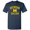 Maglietta da calcio con logo ad arco dei Michigan Wolverines - Blu Navy