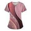 Plus Size Scrub Tops Women V Neck Short Sleeve Work Uniform Printed Tee With Pockets Fun T Shirts Workwear