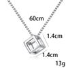 Retro Simple Hollow Pendant, Men'S And Women'S Necklace, Personalized Square Rubik'S Cube Simple Three-Dimensional Jewelry