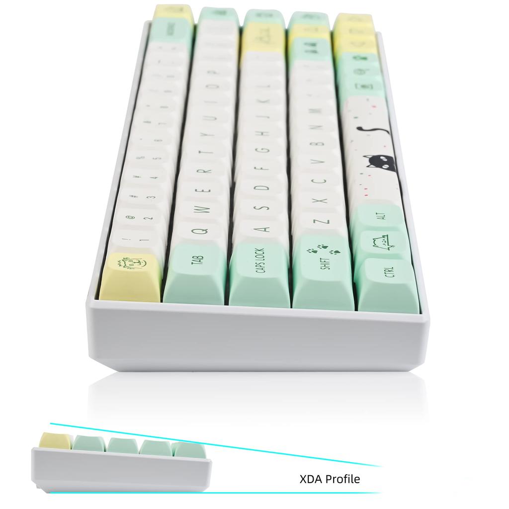 XDA Profile PBT Keycaps 135 Keys Custom Gaming Keycaps ANSI US and Sublimated Cherry Gateron MX Switch Mechanical Keyboard for Layout 60%, (Strange