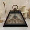 Antique Table Clock Retro Metal Silent Desktop Clocks Desk Clock with Rotating Gear Living Room Decoration and Accessories