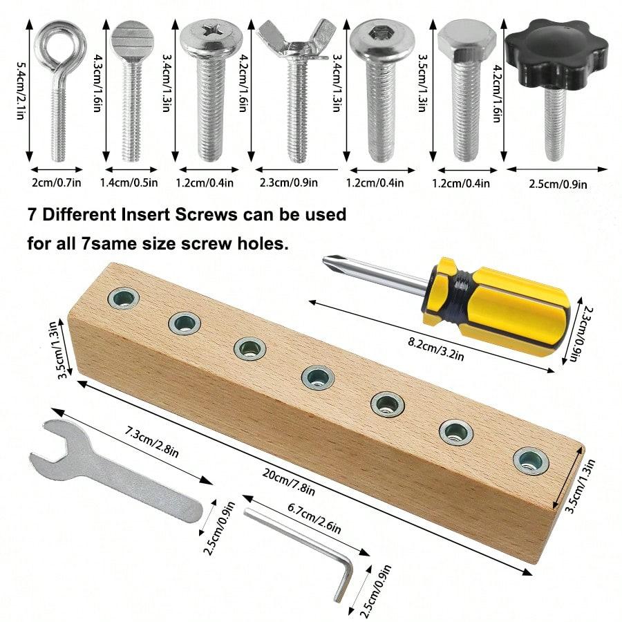 Screwdriver Board Set, WoodenToy Tool For 3 4 5 Year Old Kids, Educational Screw Board Sensory Learning Toys STEM Fine Motor Skills Toys