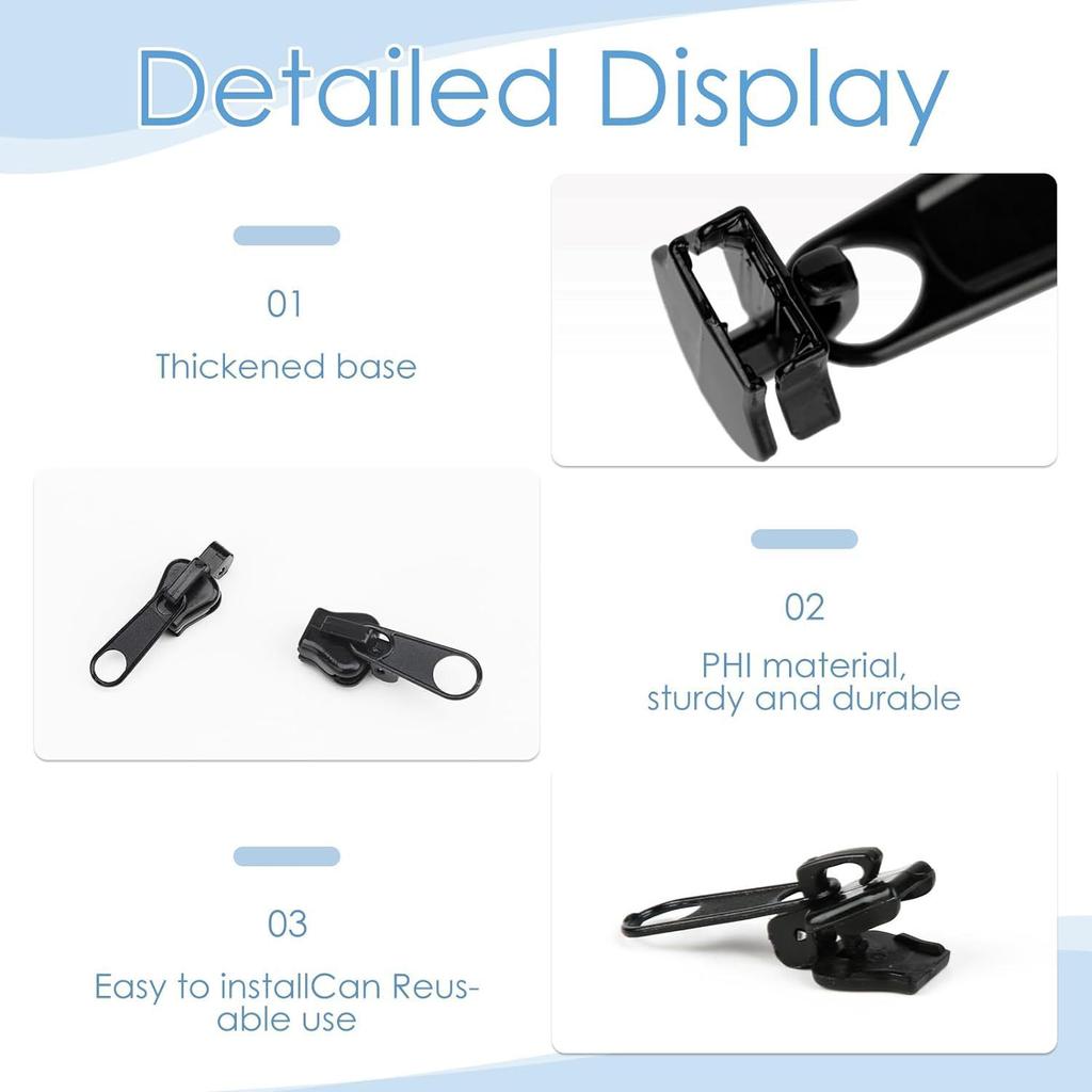 36/12/6pcs Instant Zipper Sliders Universal Instant Fix Zipper Repair Kit Replacement Zip Slider Teeth Rescue New Design DIY Sew