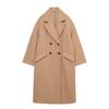 2023 Autumn/Winter Women's European-American Double-Breasted Mid-Length Loose Coat