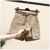 2026 Korean Style Women's Slimming Cotton Shorts with Buttoned Elastic Waist