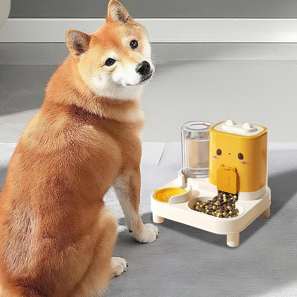 Automatic Dog Feeder 2 In 1 Pet Food Dispenser Smart Detachable Waterer For Dispensing Drinking Bunny Puppy Kitten Home Indoor