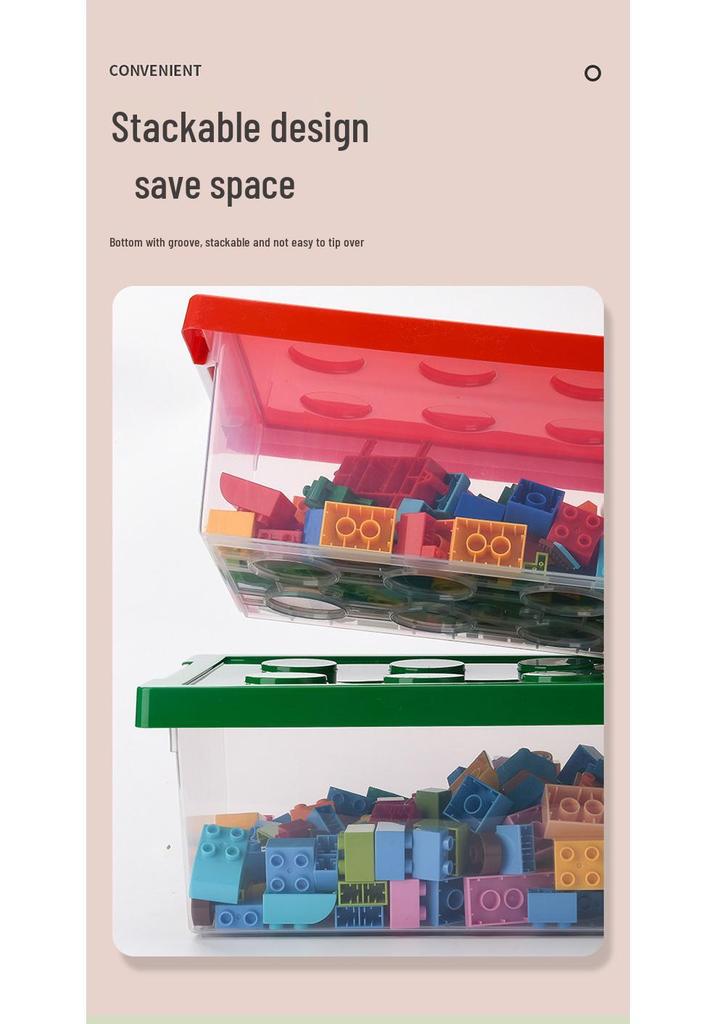 Transparent Stackable Toy Storage Box for Children's Lego Blocks