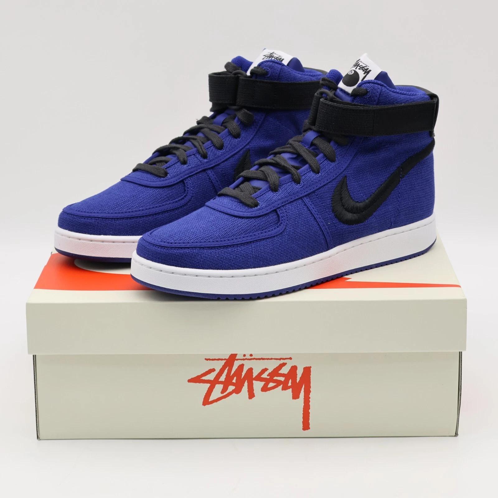 DX5425-400 Stussy Nike Vandal High Глубокий Королевский Синий Черный Белый (Мужской) US 8