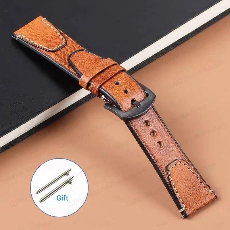 18mm 20mm 22mm Uniwersalny Retro Premium Prawdziwa Skóra Miękki Pasek Szybkozłączka Klamra Pinowa Zamienny Pasek do Zegarka Biznesowy Czarny Brązowy Niebieski Zielony