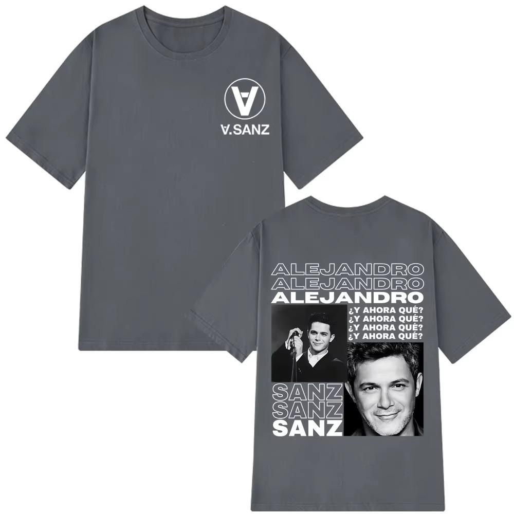 Singer Alejandro Sanz Album Tour 2026 Print Tshirts Unisex Women Hiphop Tee Vintage Fashion Clothing Casual Tshirts Summer