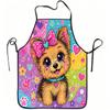 1pc Cute Puppy Heart and Flower Print Apron, Durable and Easy To Clean, Adjustable Waistband, Polyester Material, for Kitchen Cooking, Gardening, Orch