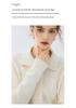 Cashmere Cable Knit Polo Collar Loose Long-Sleeve Sweater for Autumn/Winter