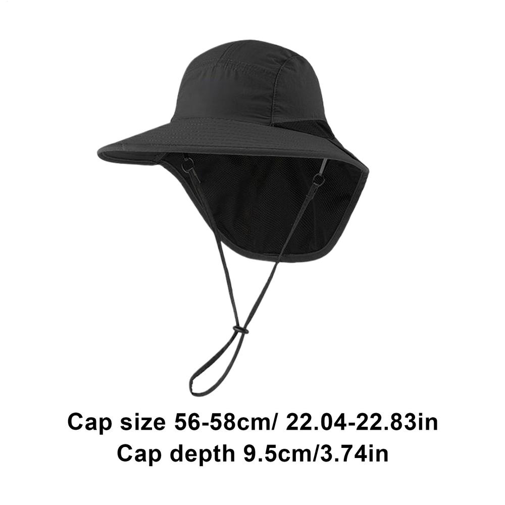 

Sun Hats for Men Women Fishing Hat Breathable Wide Brim Bucket Hats Summer UV Protection Safari Hat Outdoor чёрный