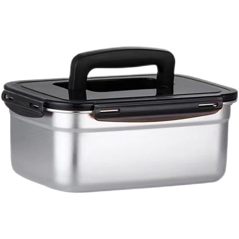 304 Stainless Steel Square Lunch and Storage Box with Lid
