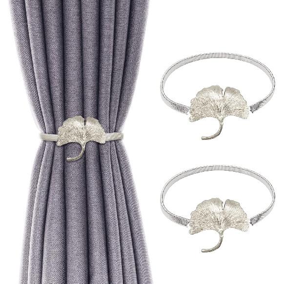 Curtain Tiebacks Aluminum Alloy Spring Design Curtain Ties Carving Design Curtain Holdback Curtain Holders for Drapes Thin or Thick Curtain Modern