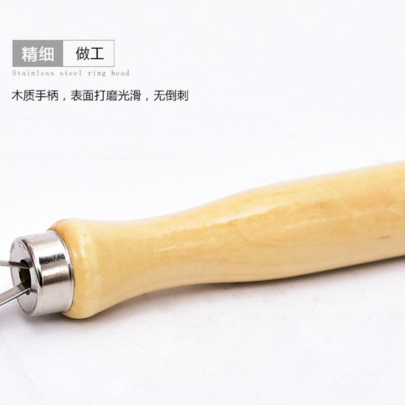 10 Pieces of Stainless Steel Pottery Repairing Scraper Wooden Handle Single-headed Clay Carving and Shaping Props