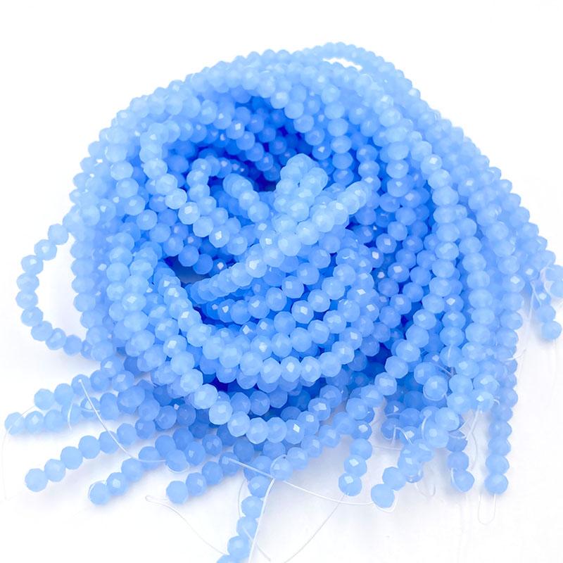 Crystal Beads 2 3 4 6 8mm Rondelle Loose Spacer Blue Glass Beads for Jewelry Making Bracelets Supplies Necklace DIY Accessories