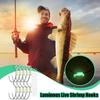 10Pcs Hooks Fishs Tool Luminous Live Shrimp Lures Hooks Tied Good Strong High Strength Sea Fishing Hooks Fishing Accessories