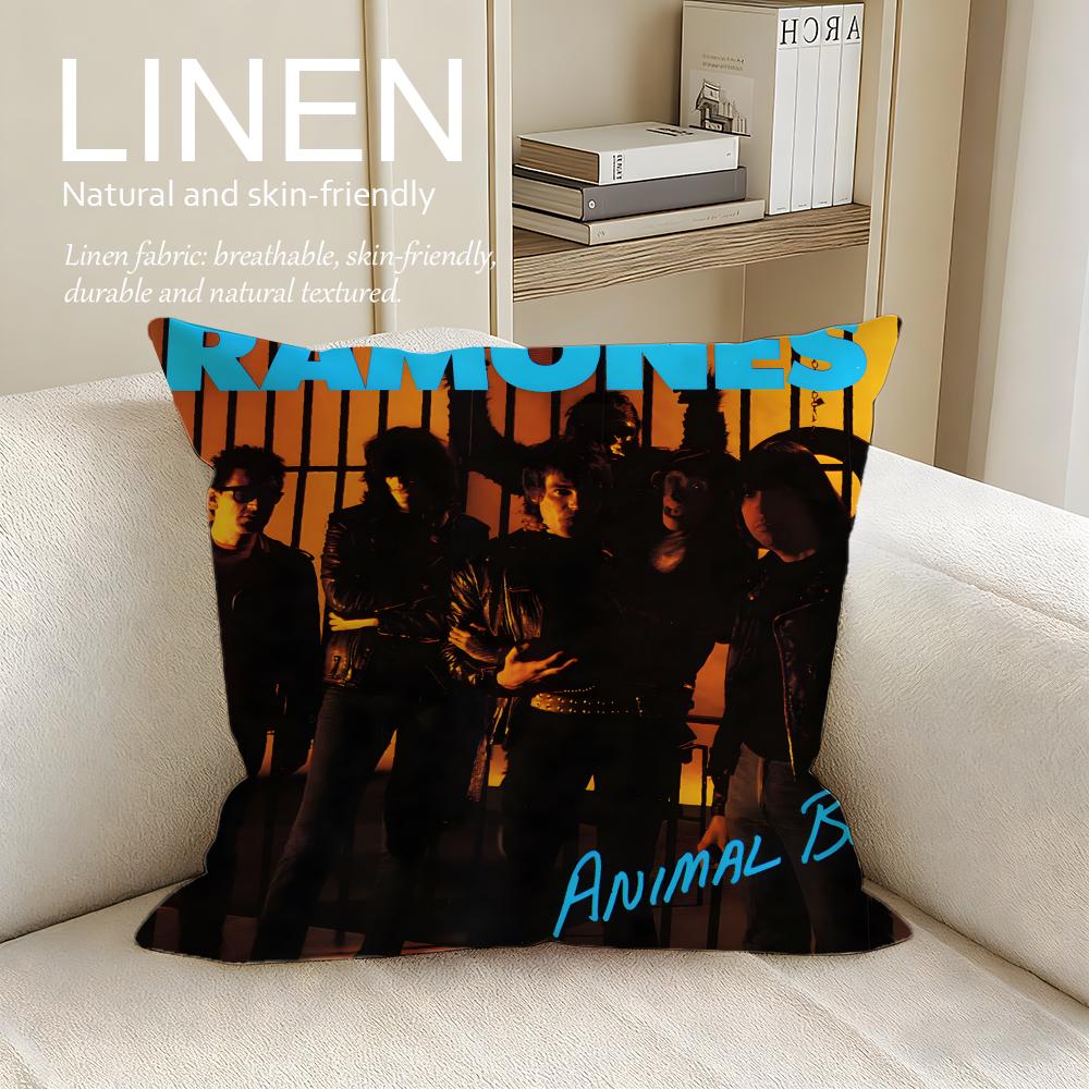 

Music Ramones Cushion Cover Pillowcase Set Pcs x x Breathable Washable Sofa Cushion Cover 30X30cm