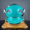 45,72 cm Grüner Tiefsee Taucher Tauchhelm mit Holzsockel Marine Nautisch Boston Tauchhelm Bestes Geschenkobjekt