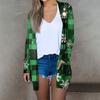 Women's Fashion Casual Christmas Printed Mid-Length Cardigan Long Sleeve Jacket