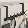 Over Door Hook with 5/6/7 Hooks Punch Free Removable Heavy Duty Carbon Steel Door Back Mount Hanging Coat Towel Bag Hat Scarf Organizer Rack Hanger