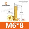 Copper Phillips Countersunk Head Machine Screws, Sizes M2–M4, Lengths 6/8/10/12mm