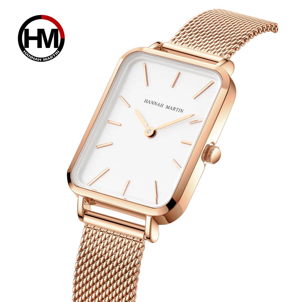 Japanese Movement Retro Square Dial Waterproof Women's Watch - Light Luxury, Fashionable, Casual Design