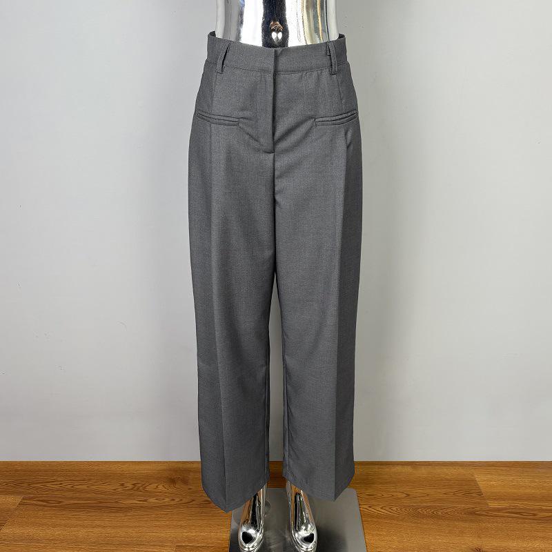 

Korean Dongdaemun Women s High Waist Slimming Trousers - Versatile Casual Fashion Medium серый