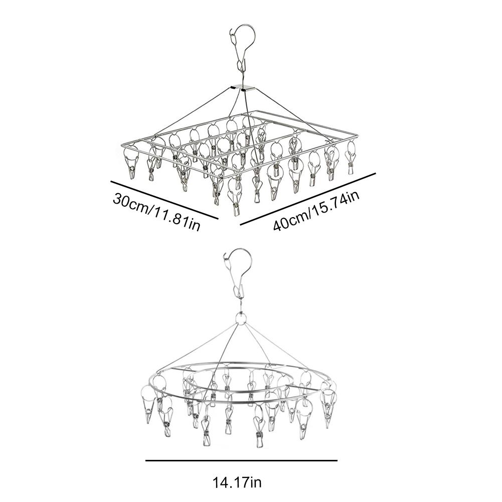 Stainless Steel Windproof Clothespin Laundry Hanger Clothesline Sock Towel Bra Drying Rack Clothes Peg Hook Dryer Sock Rack