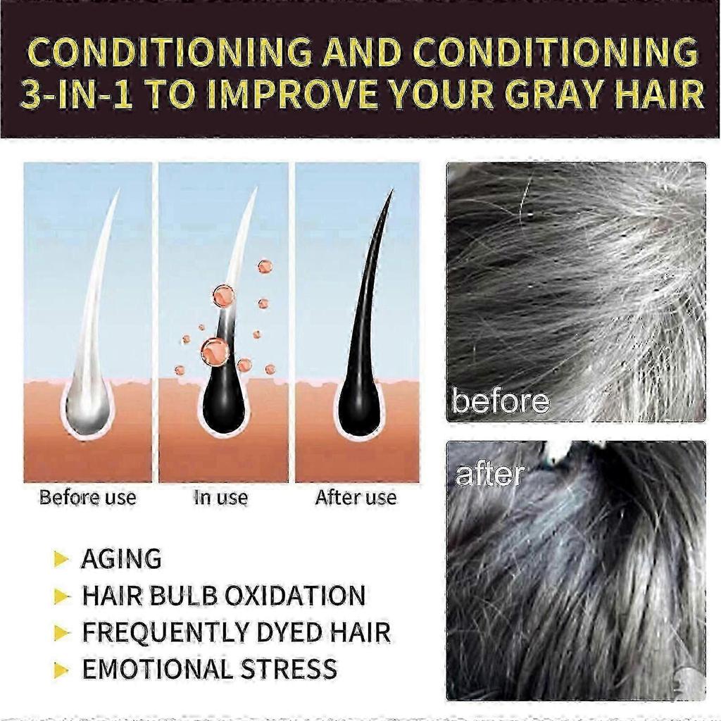 Shampoo,hair Dye Shampoo 3 In1 For Gray Hair, Herbal Black Hair Dye Shampoo For Men Grey Coverage (black) - Hz