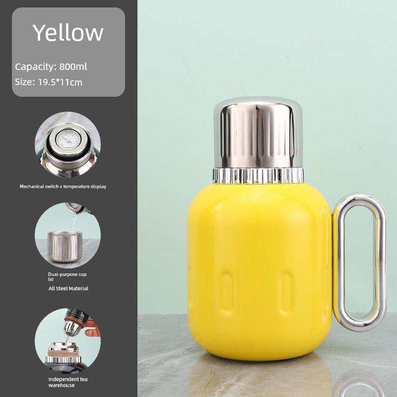 Large Capacity Thermos Cup Ikea 316 Stainless Steel Thermos Pot Household High-End Mechanical Temperature Display Teapot Warm Water Kettle