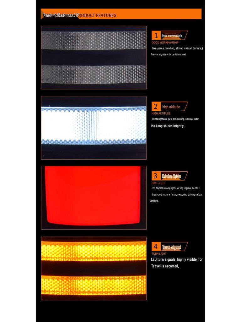 Compatible LED Dynamic Sequential Taillight Assembly for Toyota Land Cruiser LC80 4500 FJ80 Retrofit