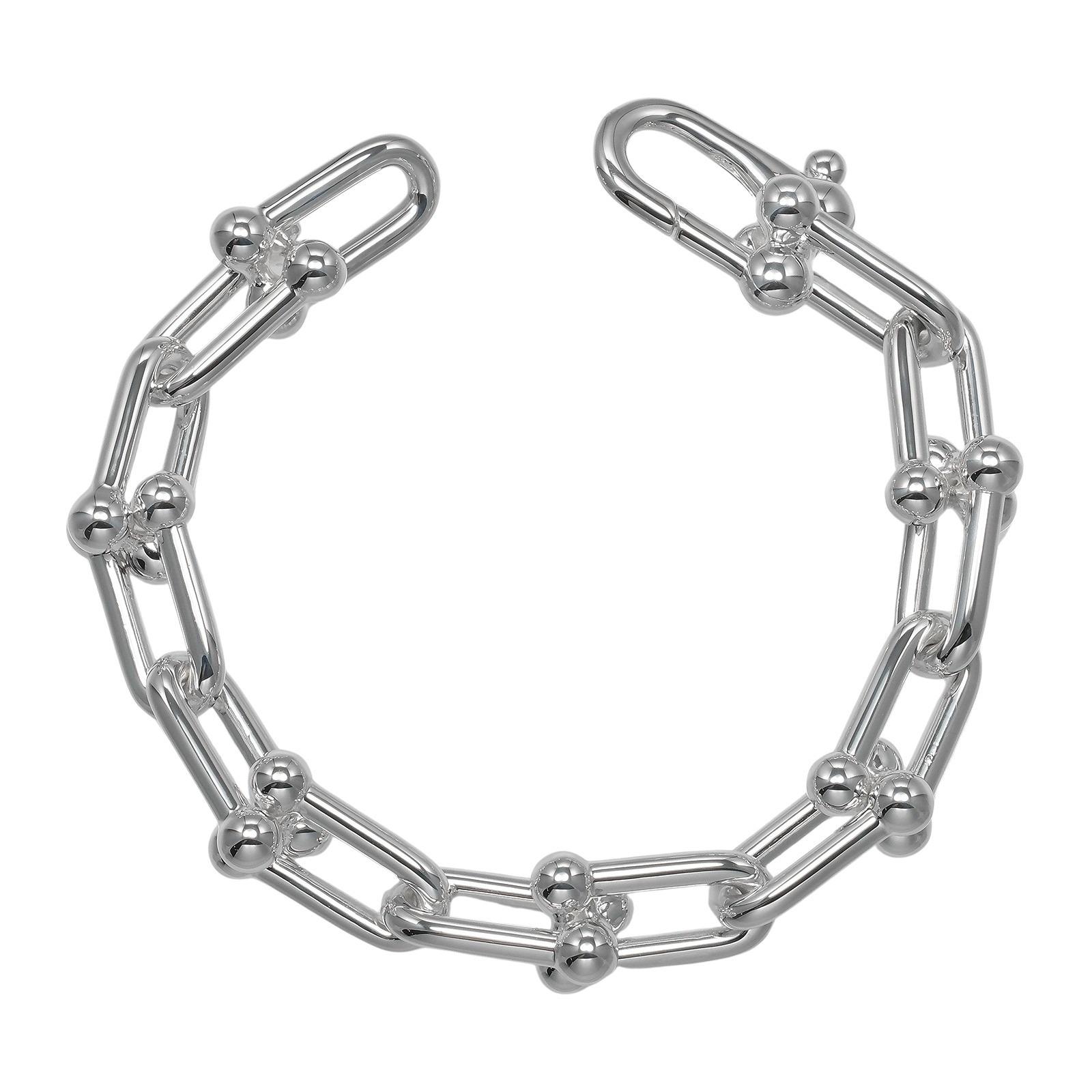 

TIFFANY&Co. апаратний великий ланковий браслет розмір зап ястя 6.3 срібло925 60.5г жіночий вживаний