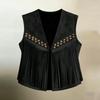 Women's Sleeveless Vest – Casual V-Neck with and Studs